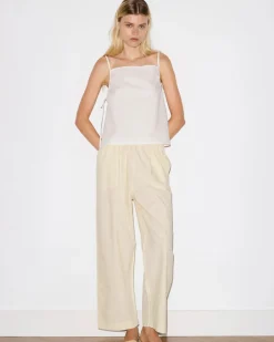 Gathered Strap Top | White