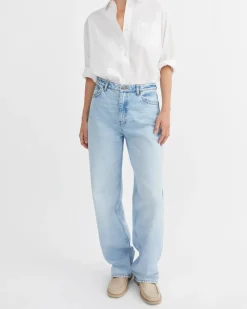Maddy Straight Jeans | Worn Light Blue