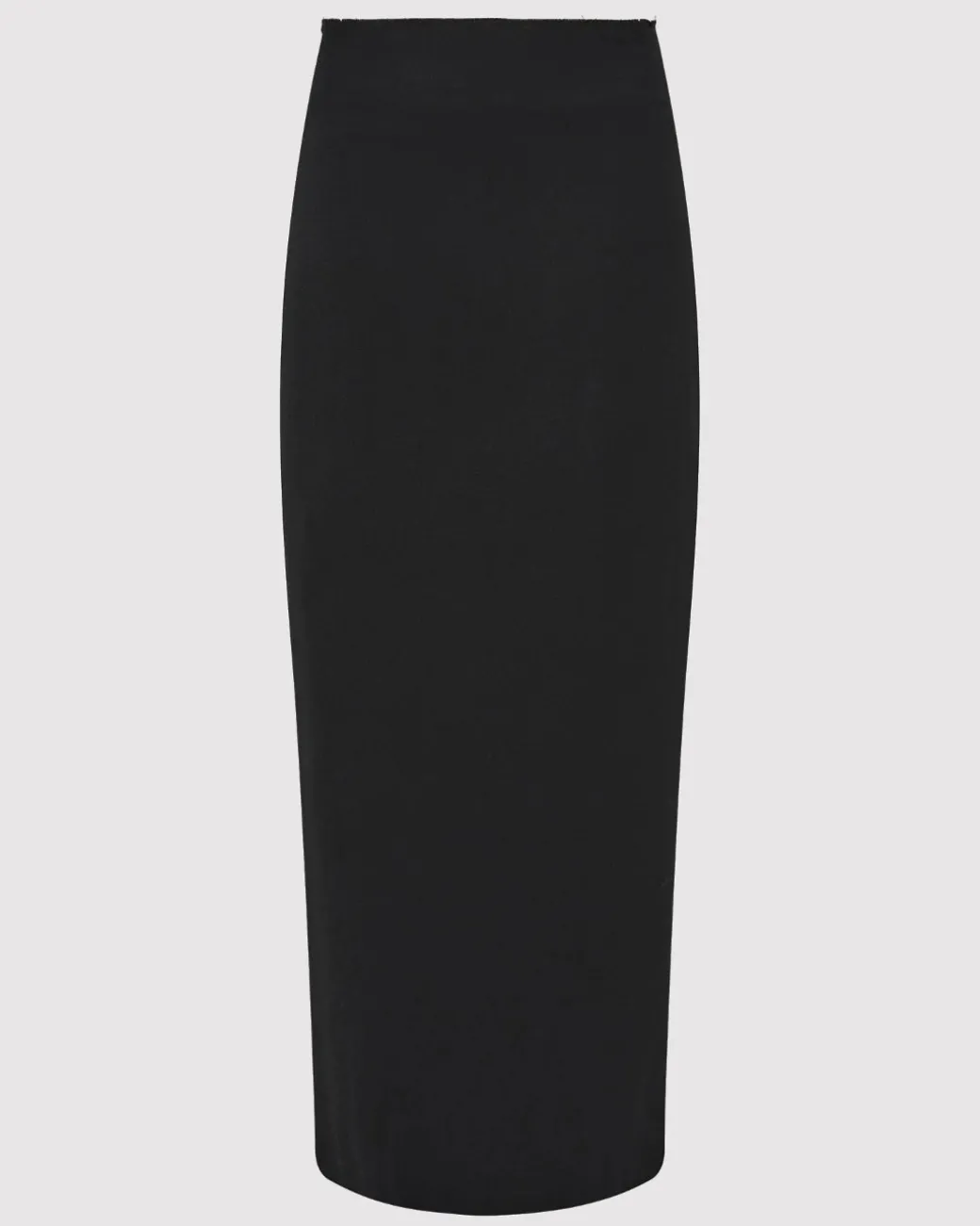 Raw Edge Column Maxi Skirt | Black