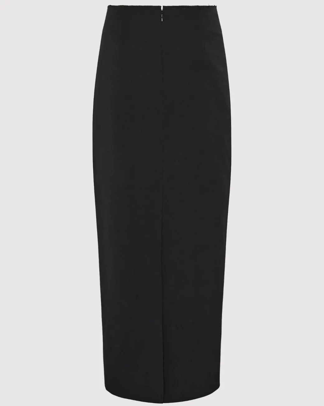 Raw Edge Column Maxi Skirt | Black